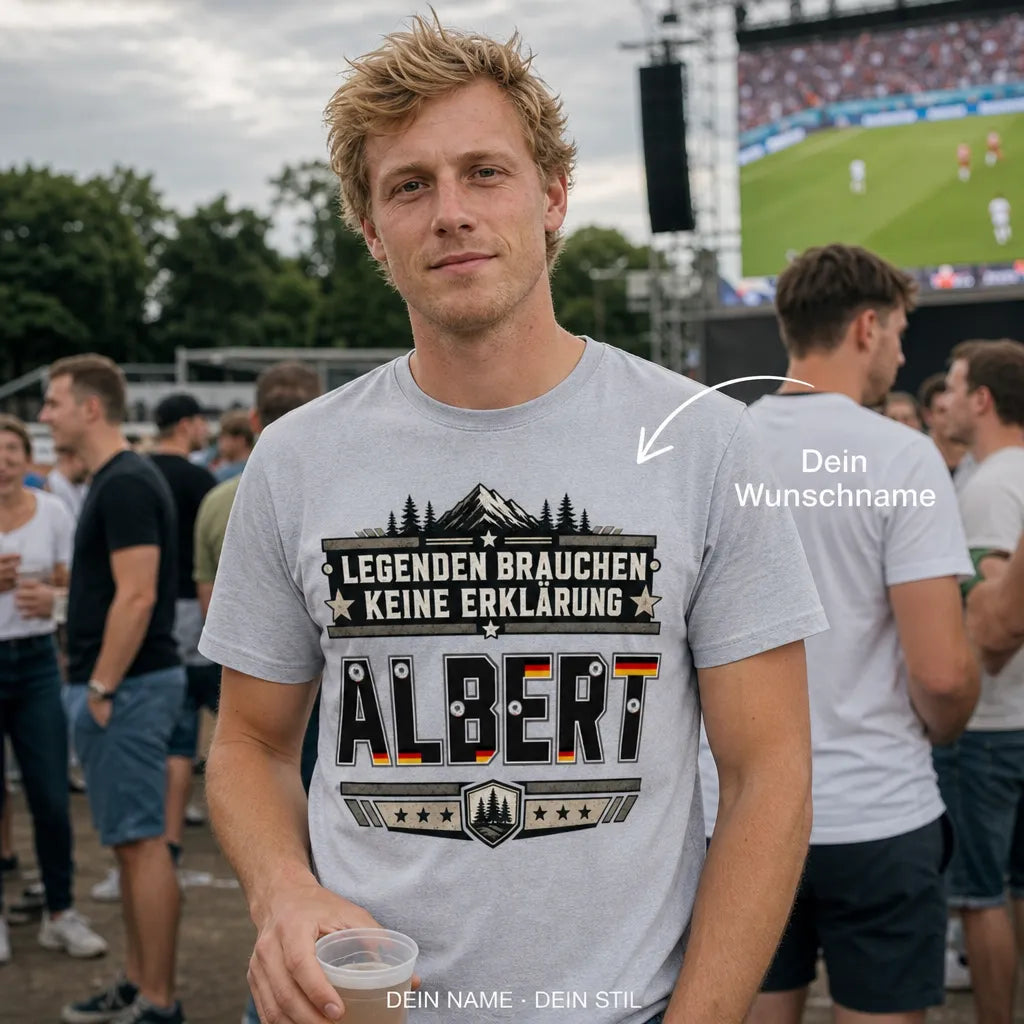 Personalisiertes Fußball T-Shirt mit Namen - Wenig Worte, Viel Echt