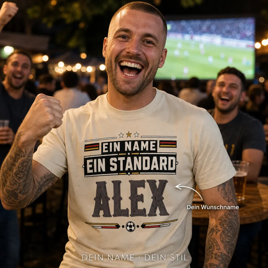 Personalisiertes Fußball Deutschland T-Shirt mit Namen - Ein Name, ein Standard