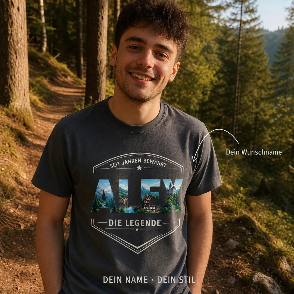 Personalisiertes Bayern T-Shirt mit Namen - Dein Name, deine Heimat