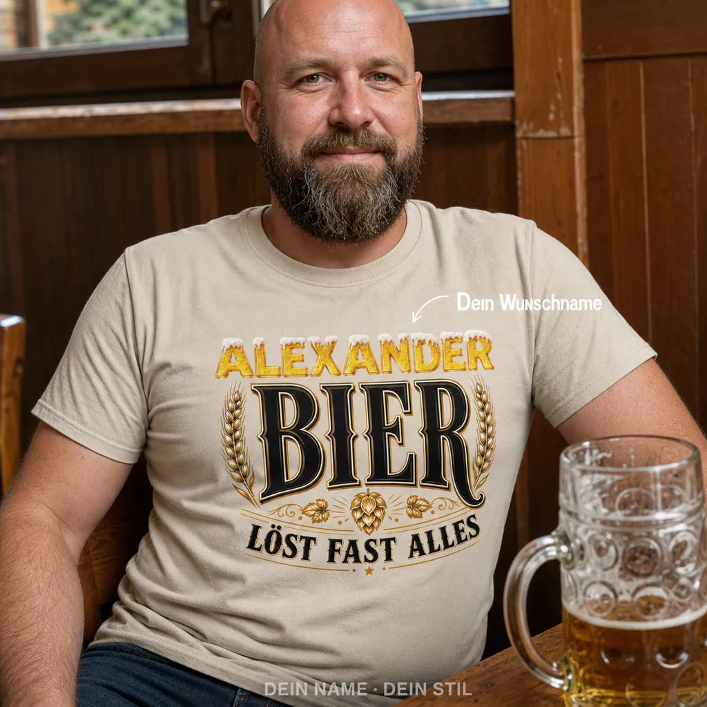 Personalisiertes Bier T-Shirt mit Namen - Nur 3 Tage die Woche