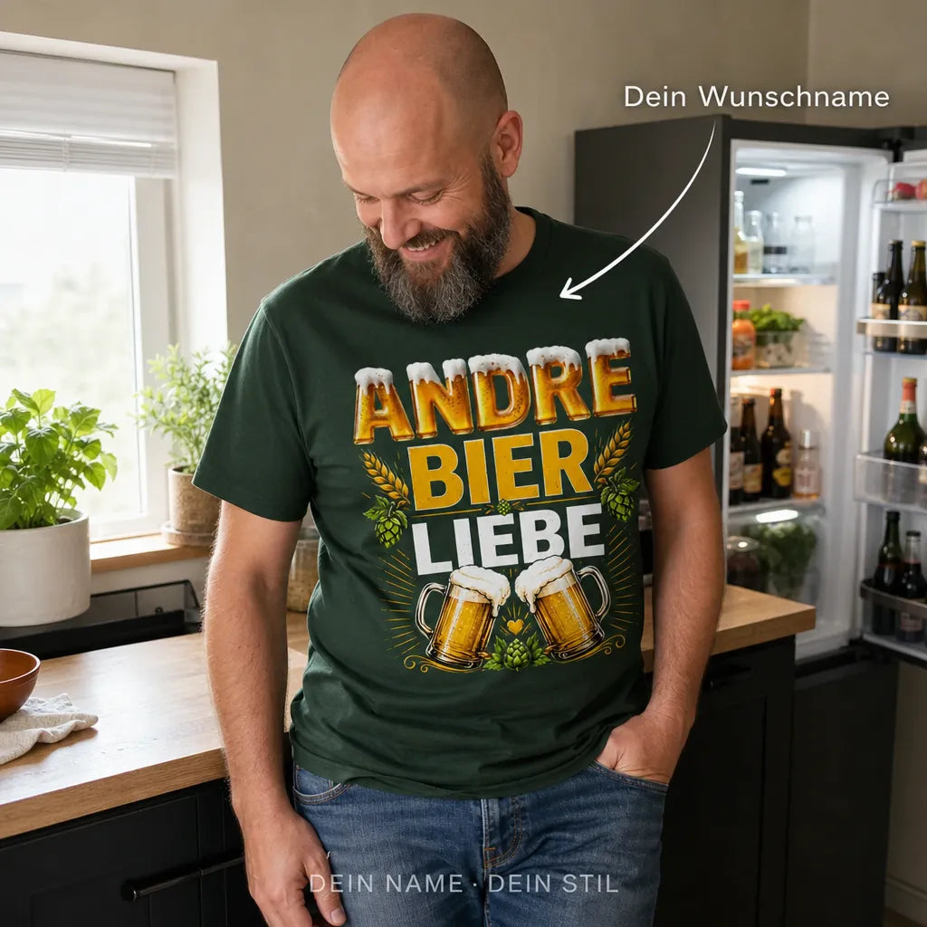 Personalisiertes Bier T-Shirt mit Namen - Ohne Bier alles sinnlos
