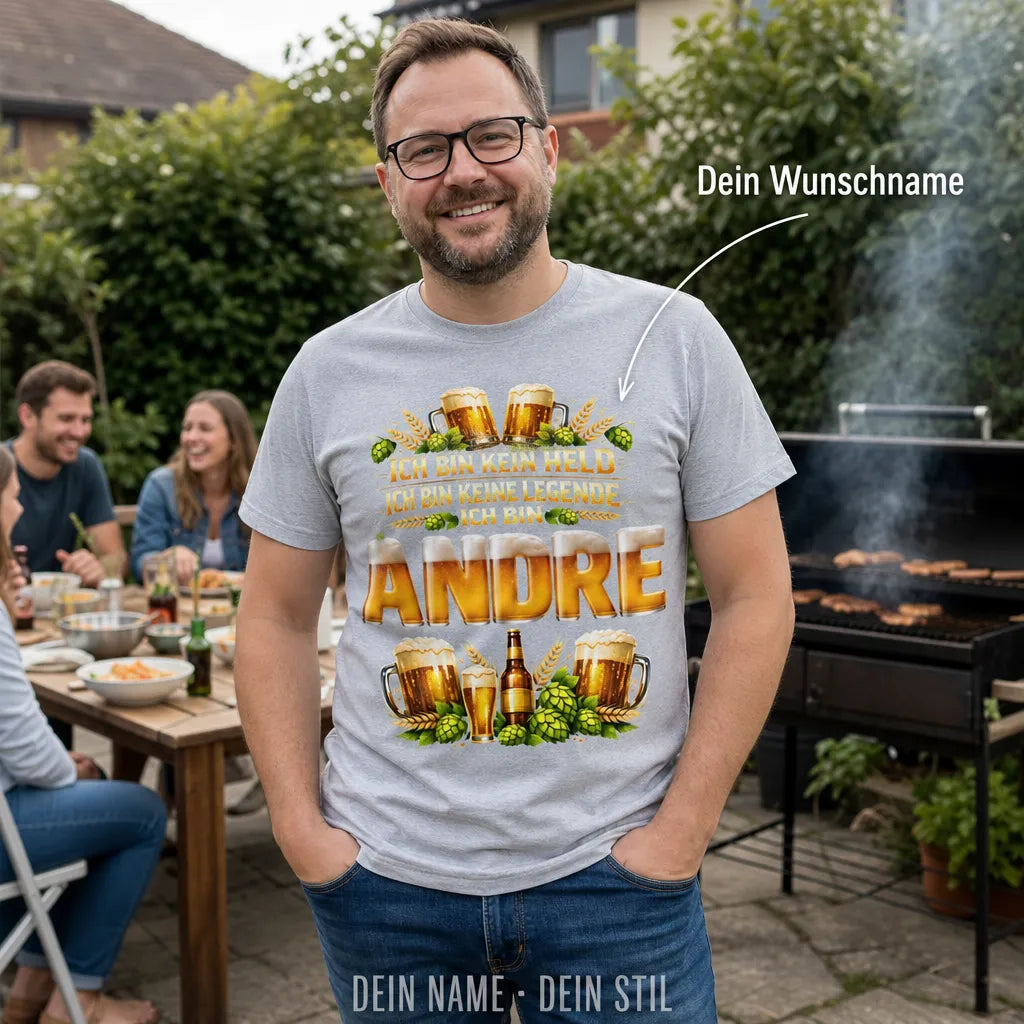 Personalisiertes Bier T-Shirt mit Namen - Bier macht bessere Laune