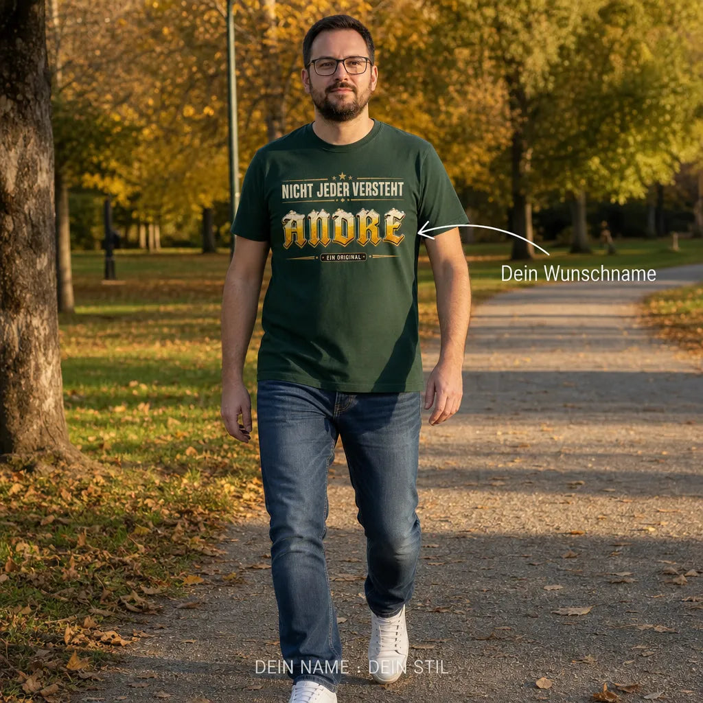 Personalisiertes Original T-Shirt mit Namen - Geboren um echt zu sein