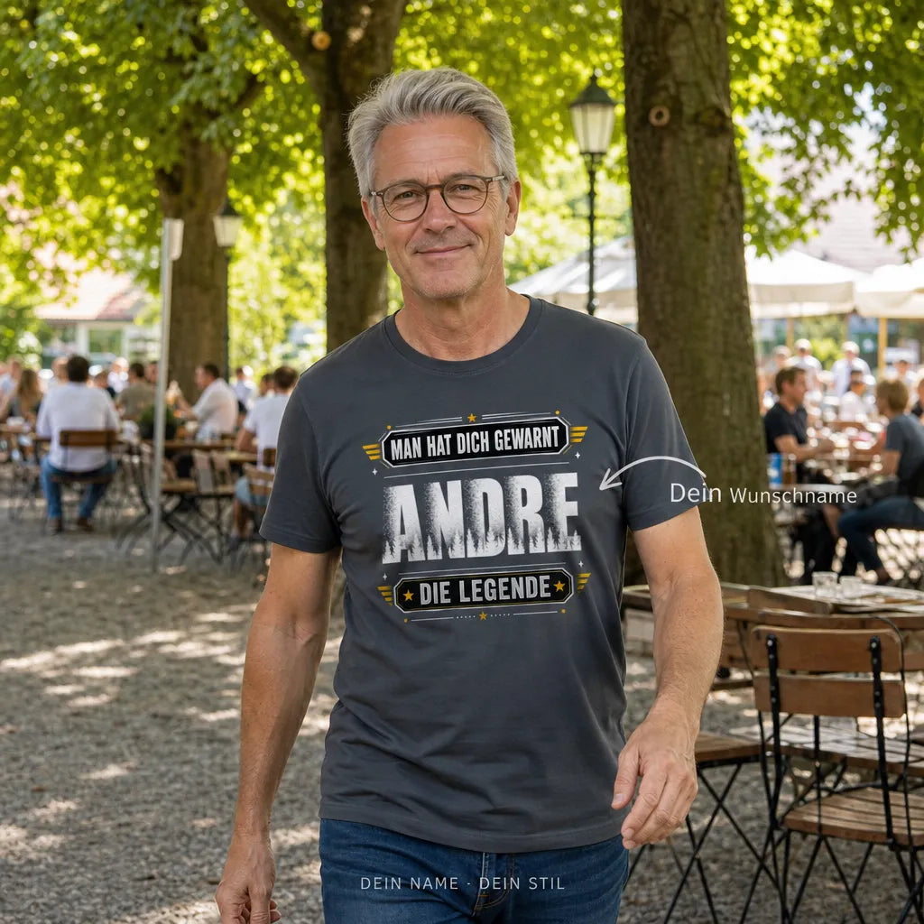 Personalisiertes Humor Berg T-Shirt mit Namen - Bleib ruhig, ich denk nach
