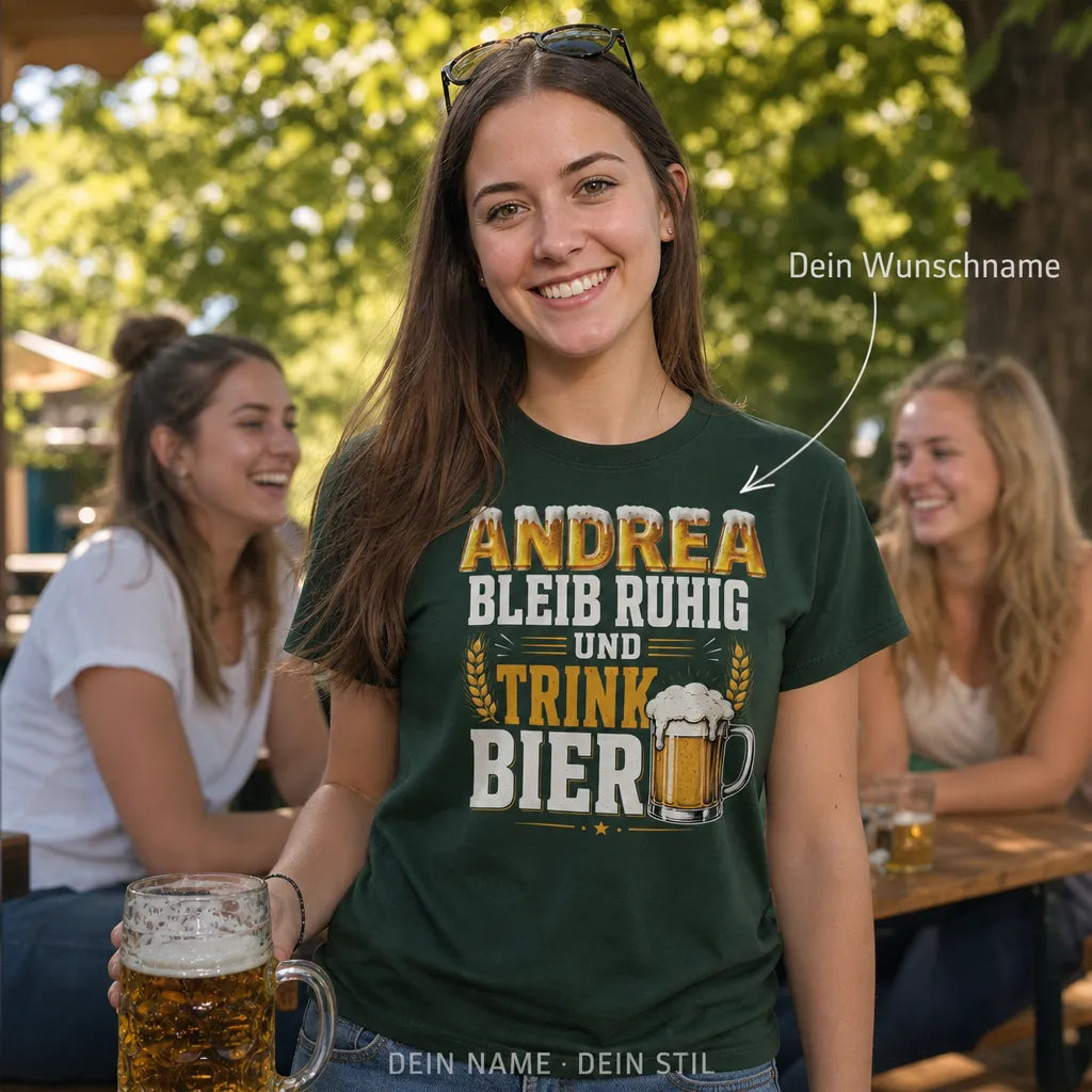 Personalisiertes Bier T-Shirt mit Namen - Erst Bier dann Reden