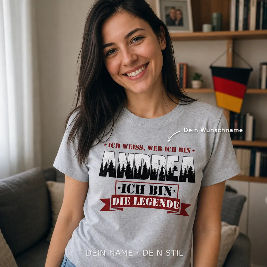 Personalisiertes Legende T-Shirt mit Namen - Ich bin die Legende