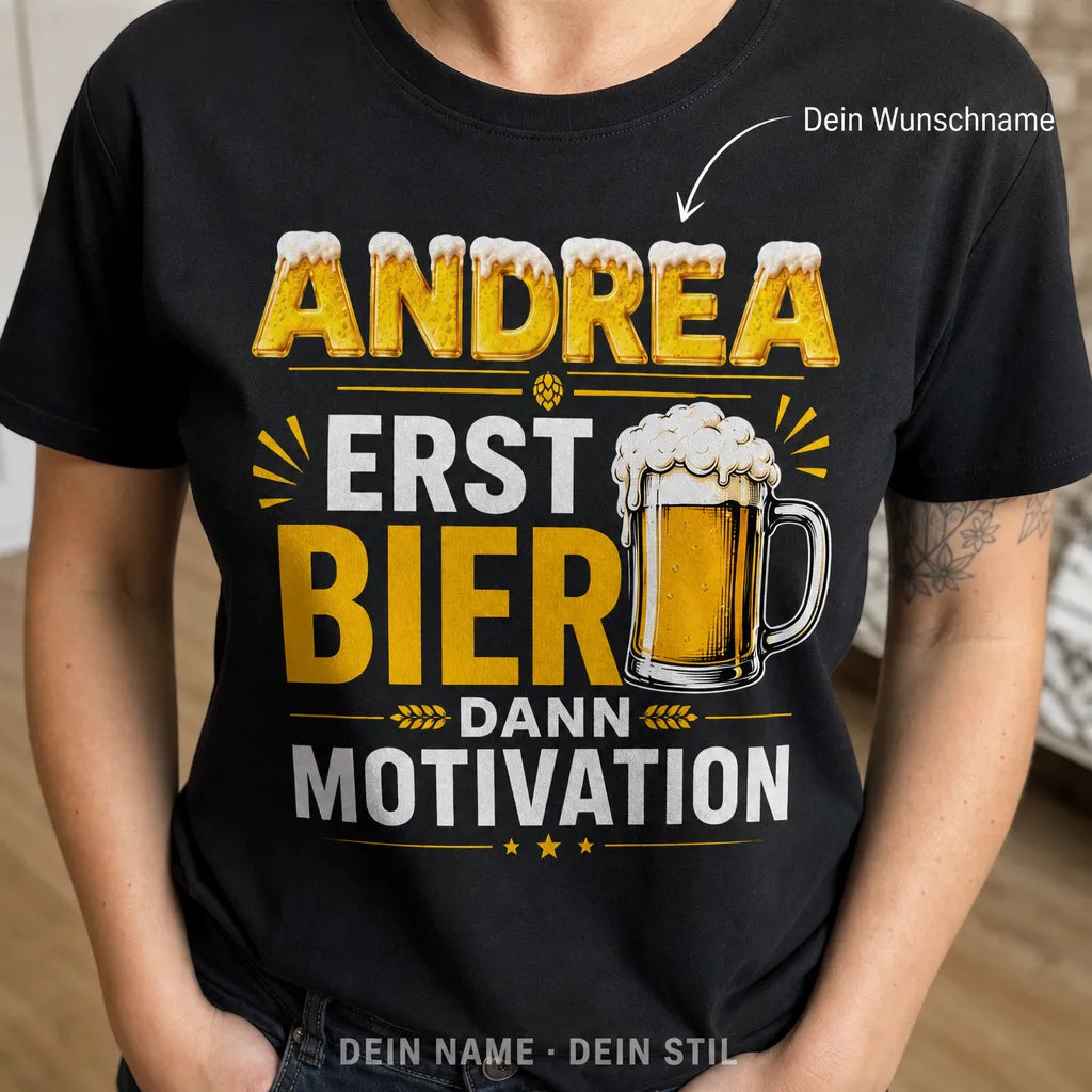 Personalisiertes Bier T-Shirt mit Namen - Mein Bier gehört mir