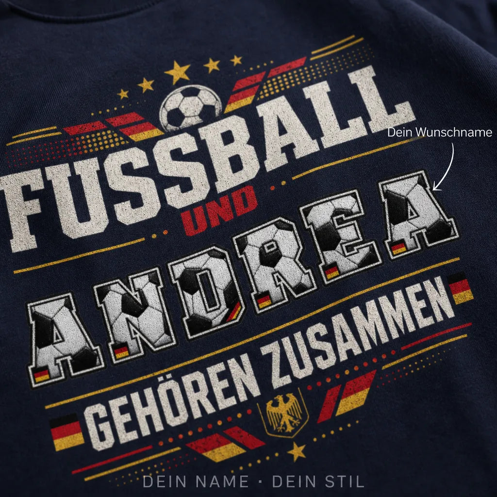 Personalisiertes Fußball T-Shirt mit Namen - Fußball und du zusammen