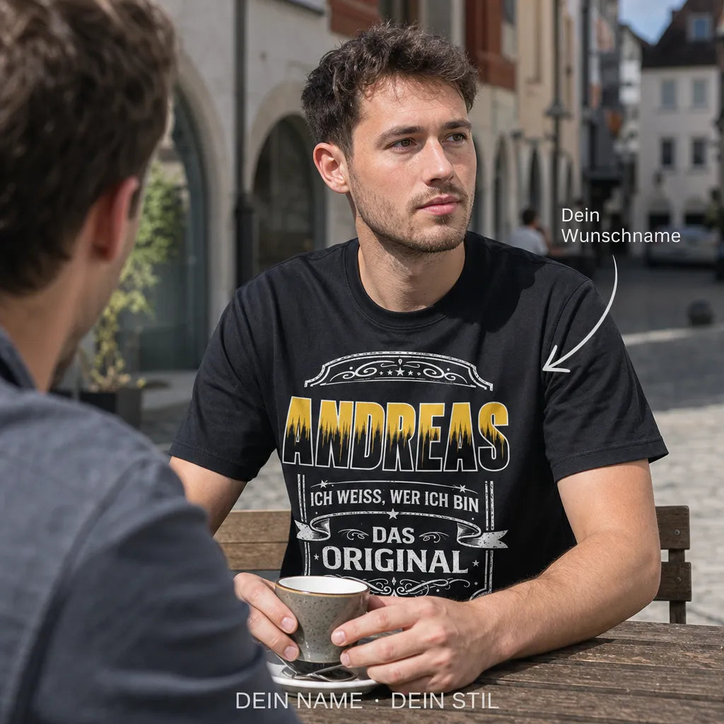 Personalisiertes Original T-Shirt mit Namen - Ich weiß, wer ich bin