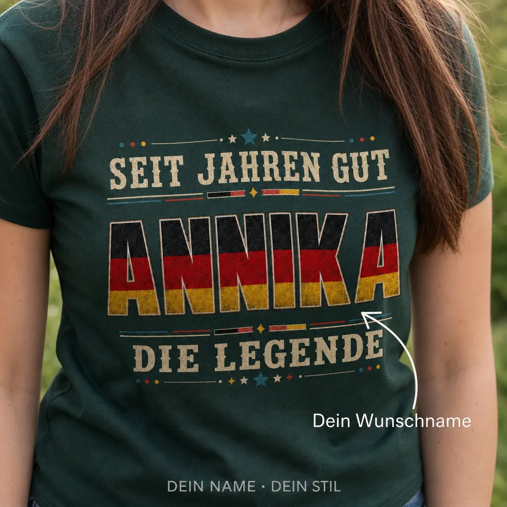 Personalisiertes Fußball Deutschland T-Shirt mit Namen - Andere reden, du triffst