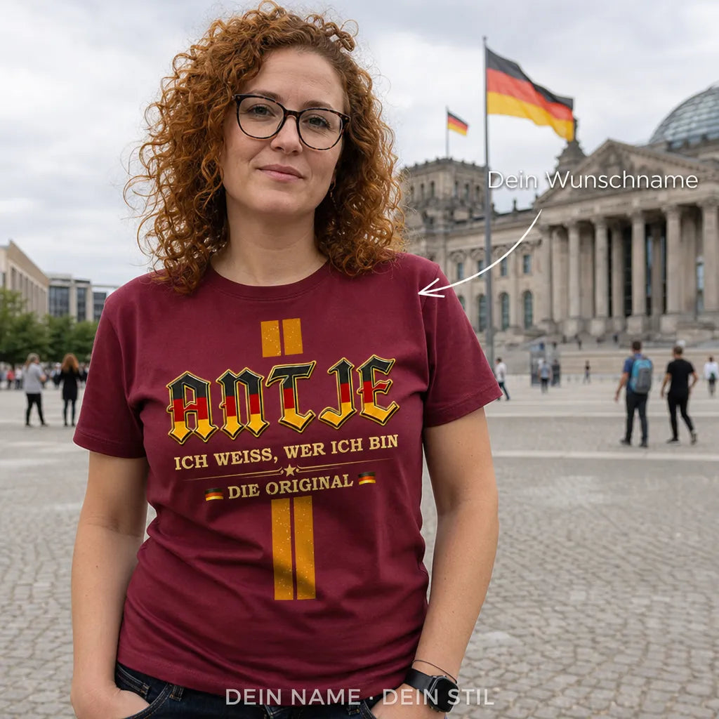 Personalisiertes Deutschland T-Shirt mit Namen - Stolz und unvergleichlich
