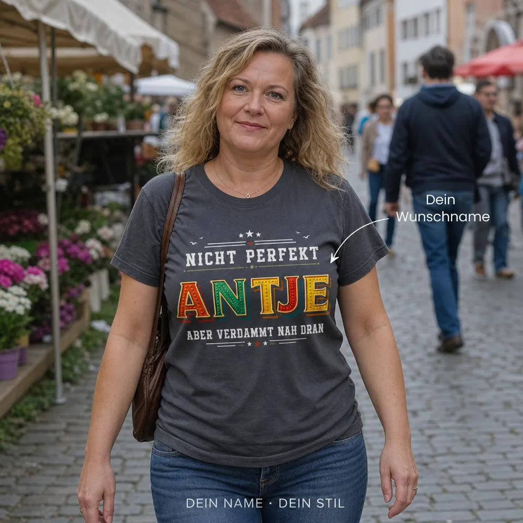 Personalisiertes Laune T-Shirt mit Namen - So sehe ich immer aus