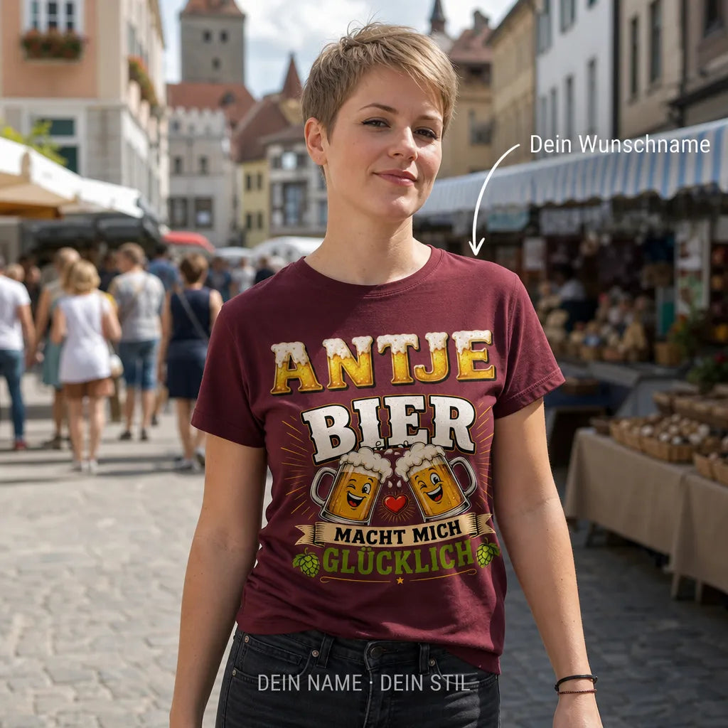 Personalisiertes Bier T-Shirt mit Namen - Jetzt Bitte!