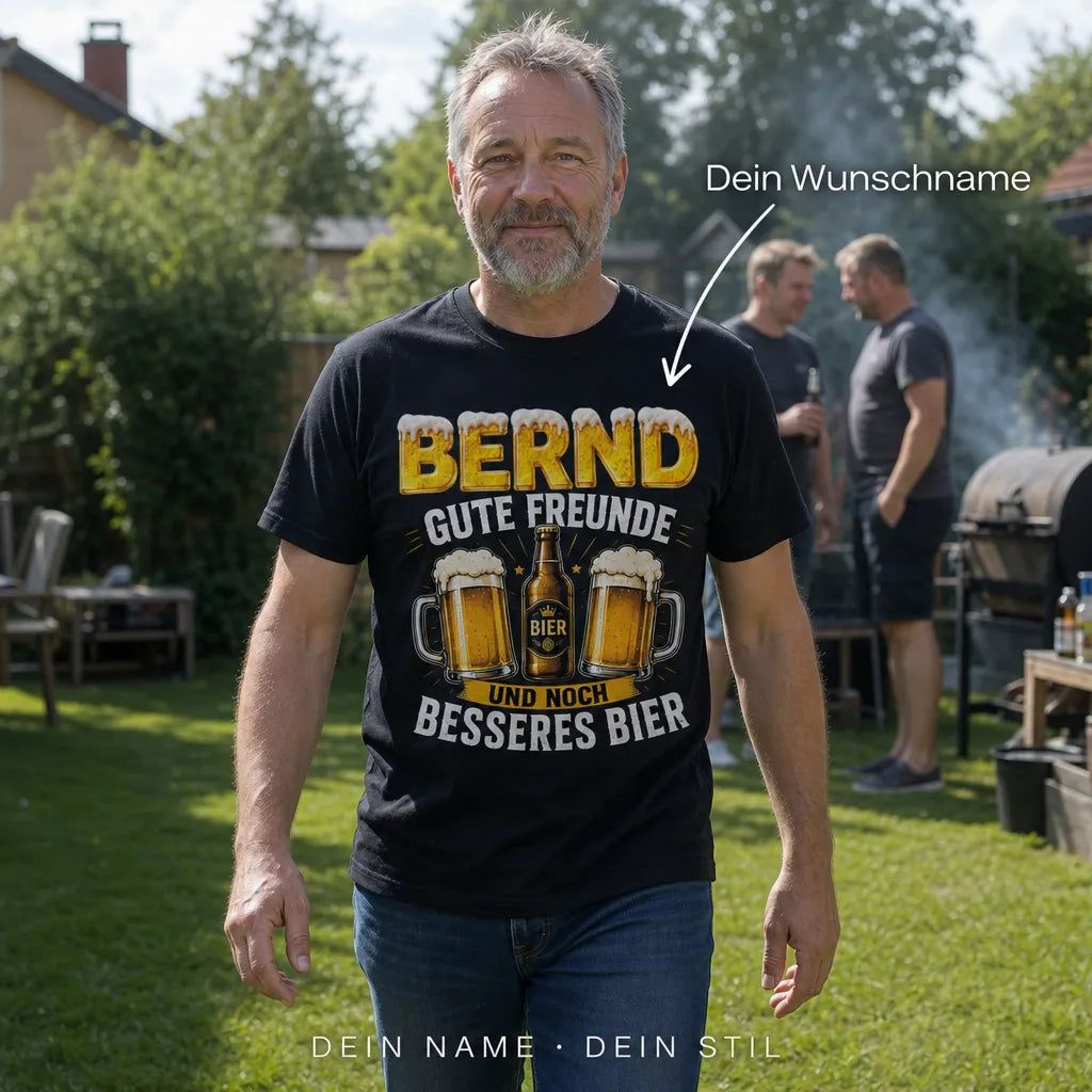 Personalisiertes Bier T-Shirt mit Namen - Und noch ein Bier!