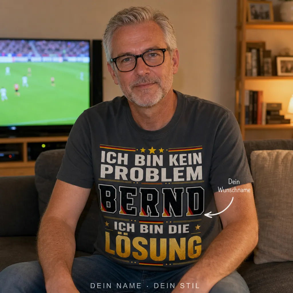 Personalisiertes Fußball Deutschland T-Shirt mit Namen - Hat alles unter Kontrolle