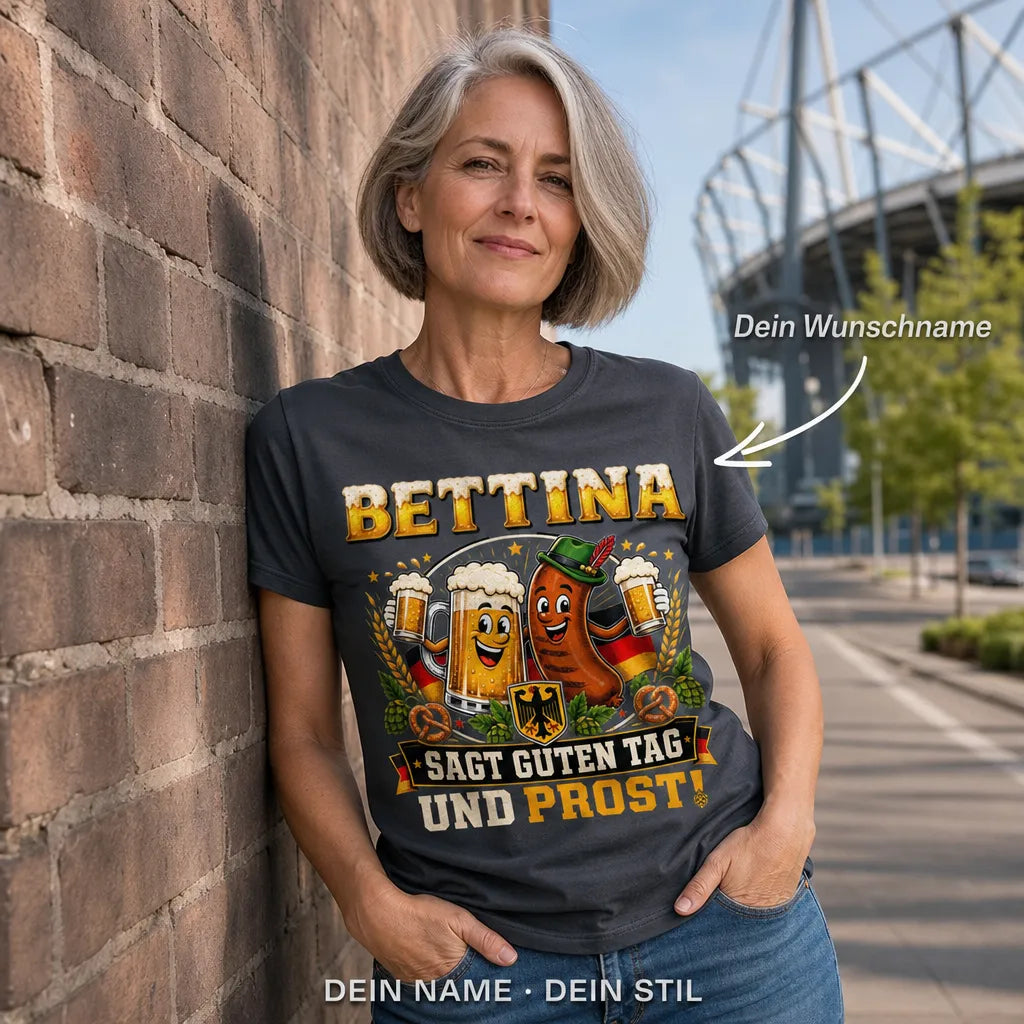 Personalisiertes Fußball Bier T-Shirt mit Namen - Die Kurve, Bier, Mein Leben