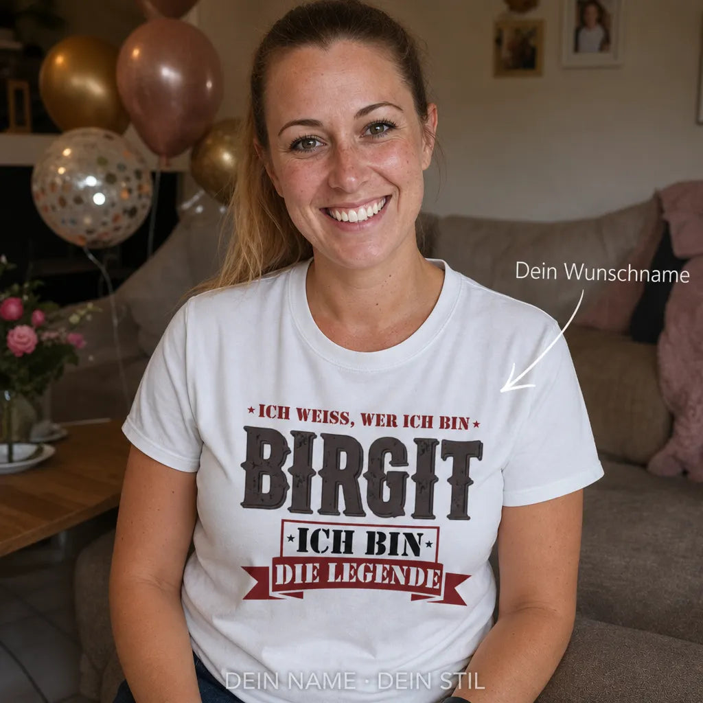 Personalisiertes Legende T-Shirt mit Namen - Ich bin die Legende