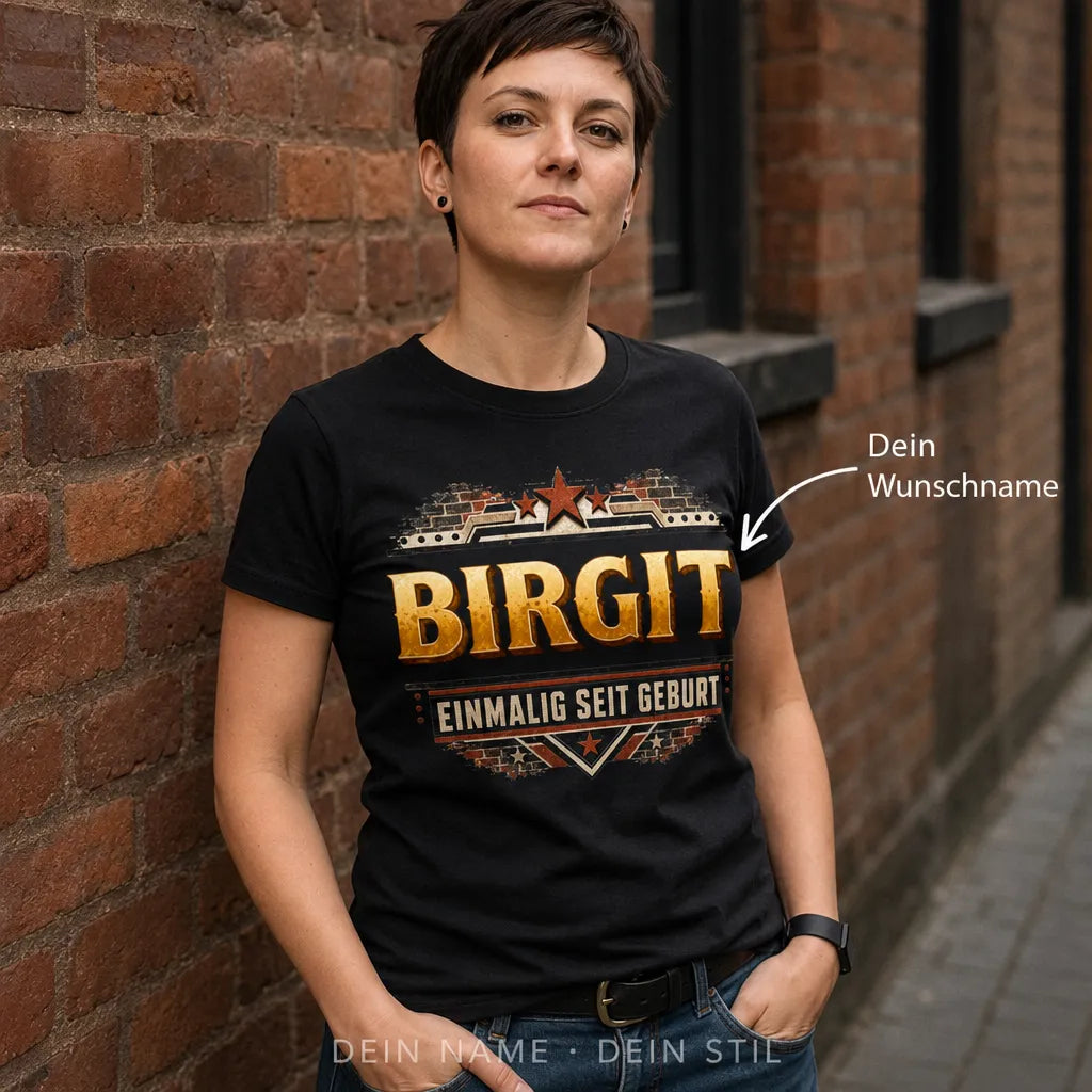 Personalisiertes Bier T-Shirt mit Namen - Einmalig seit Geburt
