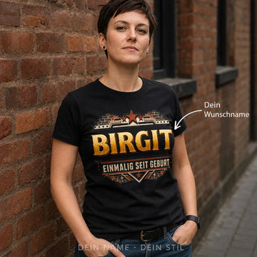 Personalisiertes Bier T-Shirt mit Namen - Einmalig seit Geburt