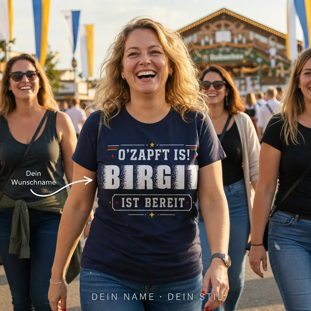 Personalisiertes Spruch T-Shirt mit Namen - Bleib ruhig, er regelt das