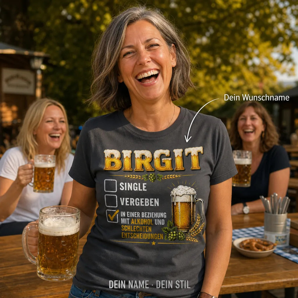 Personalisiertes Bier T-Shirt mit Namen - Noch nicht betrunken genug