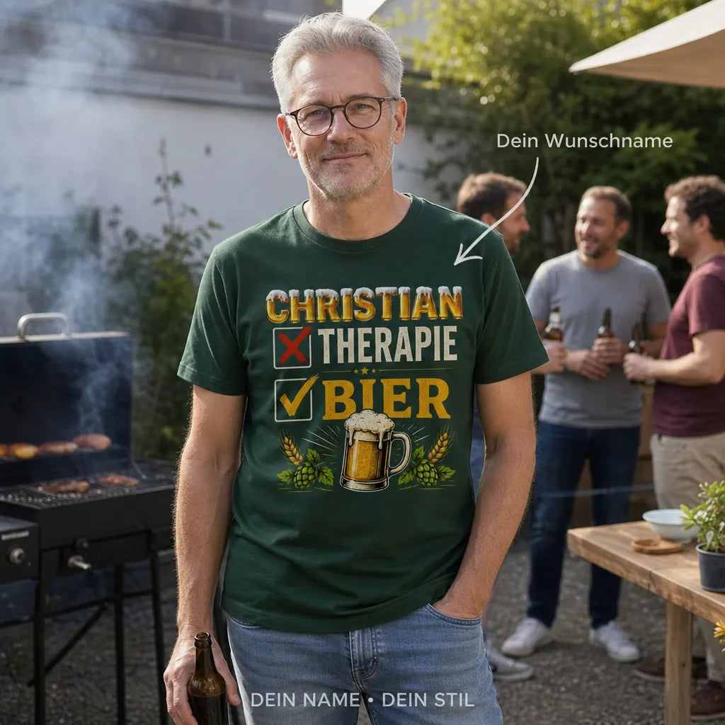 Personalisiertes Bier T-Shirt mit Namen - Das Bier ruft an!