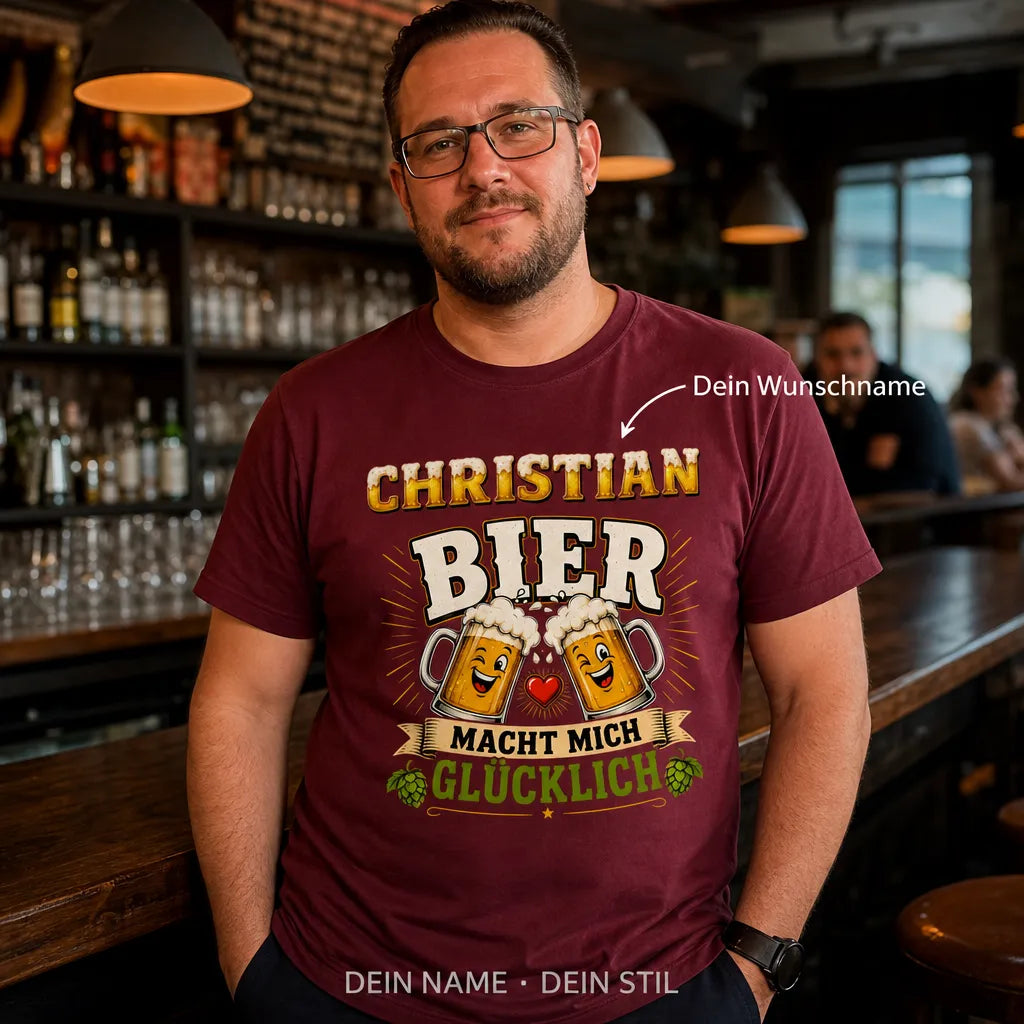 Personalisiertes Bier T-Shirt mit Namen - Probleme einfach ignorieren