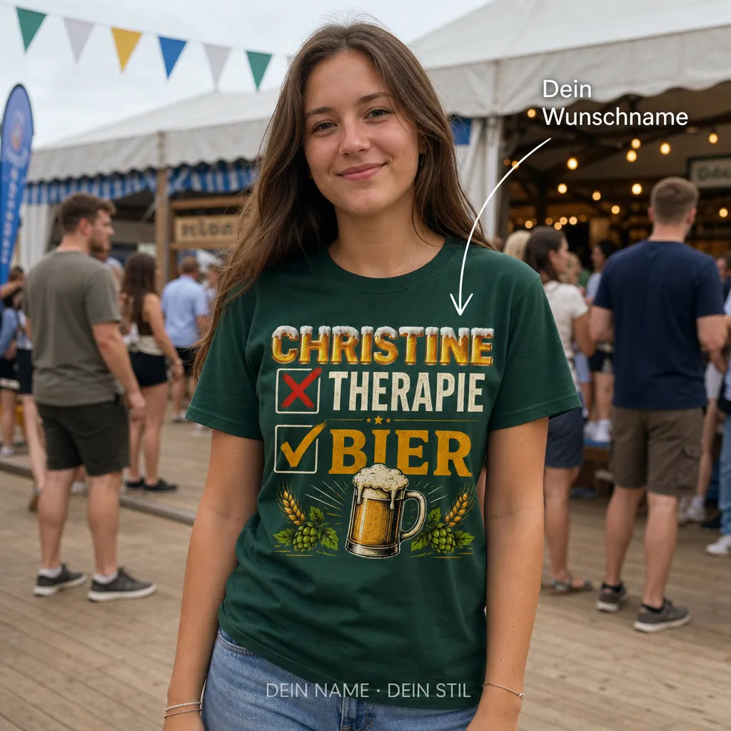 Personalisiertes Bier T-Shirt mit Namen - Ich weiß, was ich wähle!