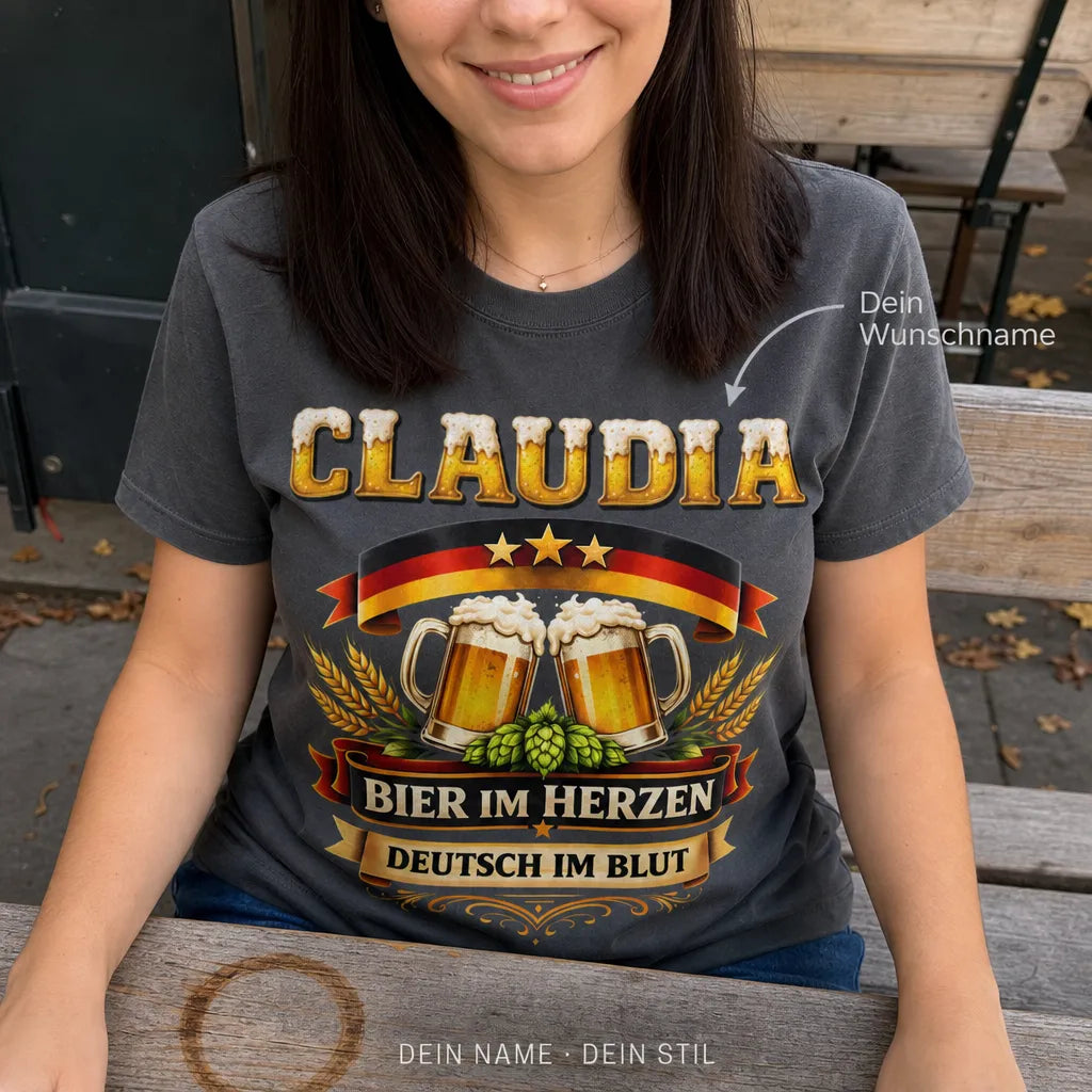 Personalisiertes Oktoberfest T-Shirt mit Namen - Für das beste Saufteam