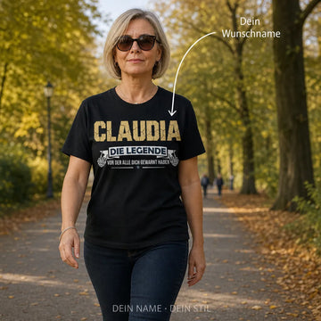 Personalisiertes Legende T-Shirt mit Namen - Die Legende rockt immer