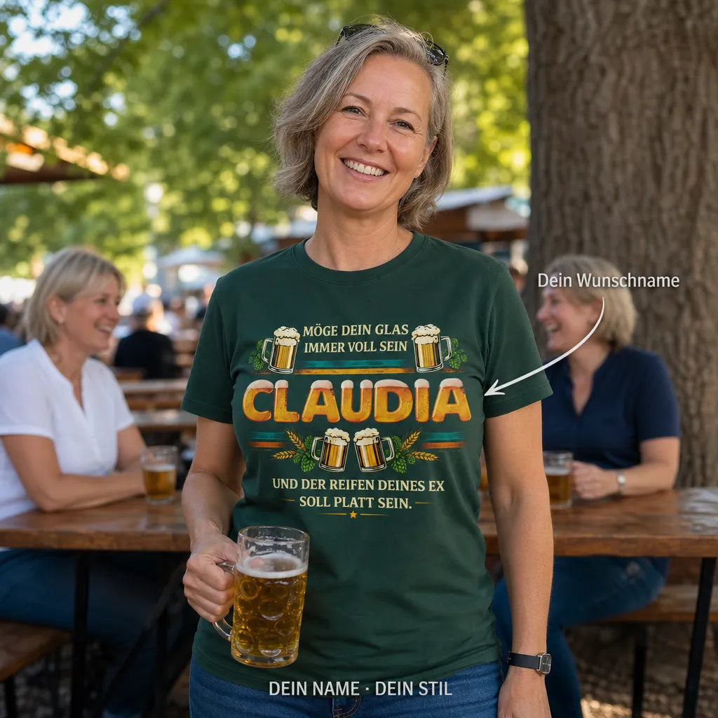 Personalisiertes Bier T-Shirt mit Namen - Das Alte runterspülen