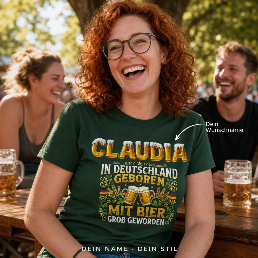 Personalisiertes Bier T-Shirt mit Namen - Nur Bier und du reichen