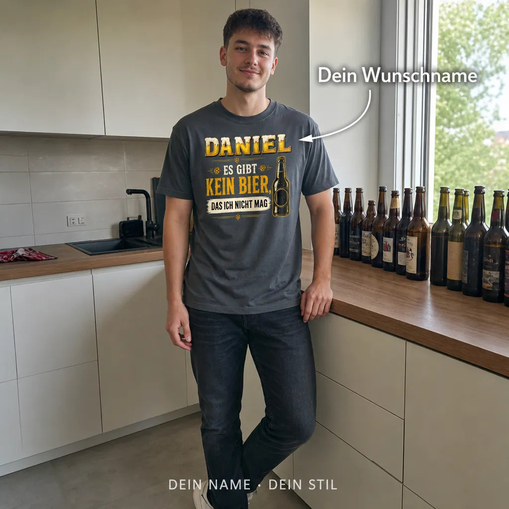 Personalisiertes Bier T-Shirt mit Namen - Offiziell zum Biertest zugelassen