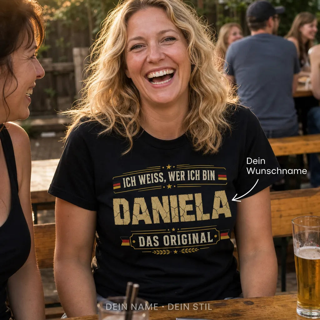 Personalisiertes Original T-Shirt mit Namen - Ich weiß, wer ich bin