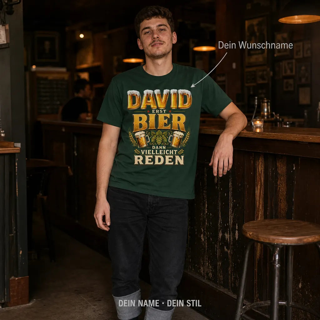 Personalisiertes Bier T-Shirt mit Namen - Nur 3 Tage die Woche