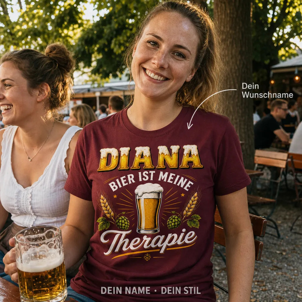 Personalisiertes Bier T-Shirt mit Namen - Ich liebe Bier einfach sehr