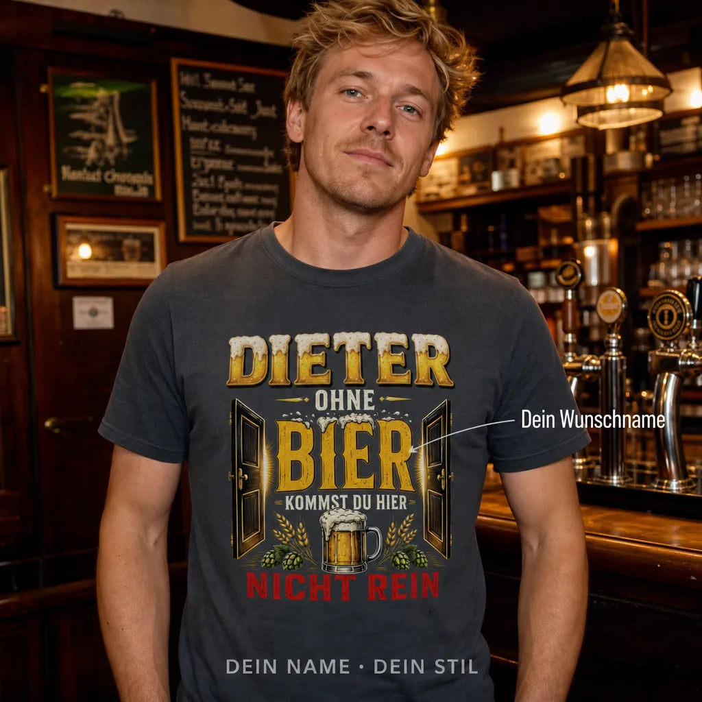 Personalisiertes Bier T-Shirt mit Namen - Das nächste Bier ist meins
