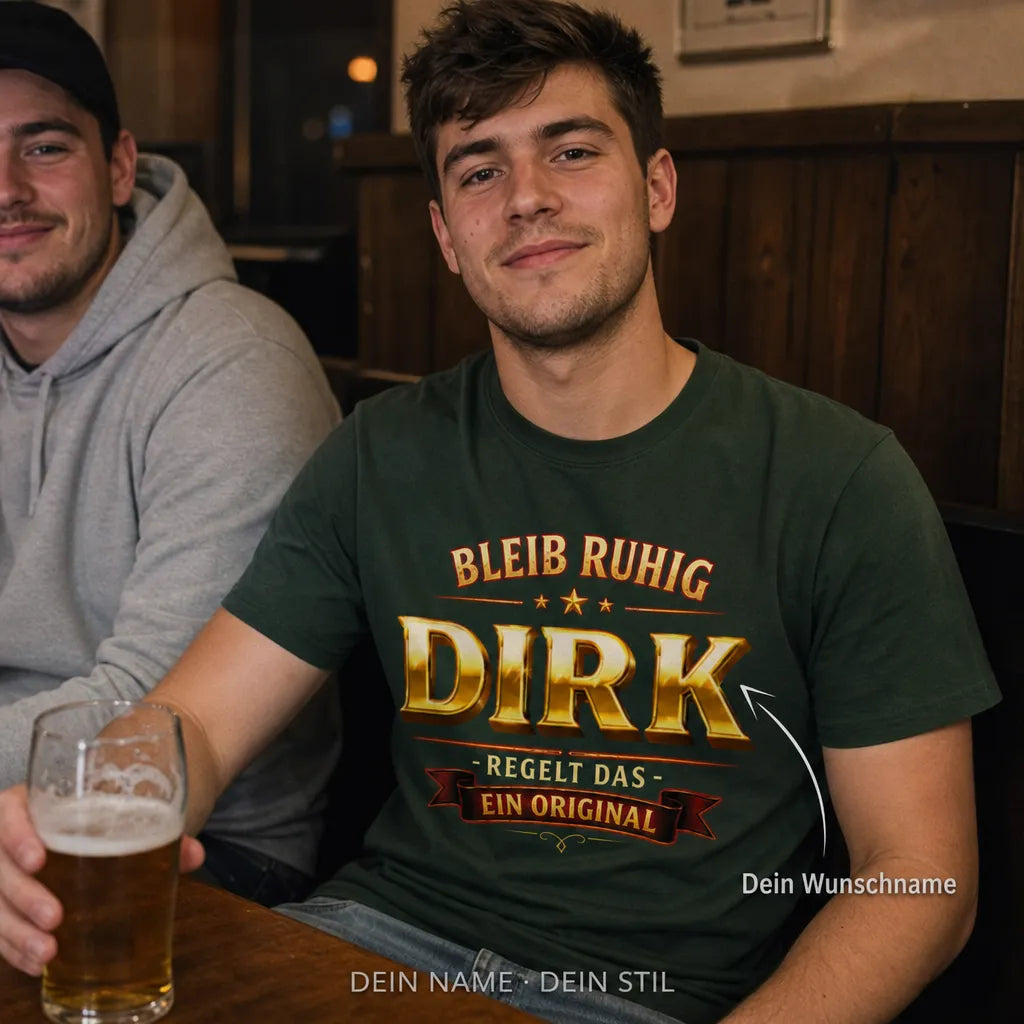 Personalisiertes Deutschland T-Shirt mit Namen - Bleib ruhig, sie regelt das