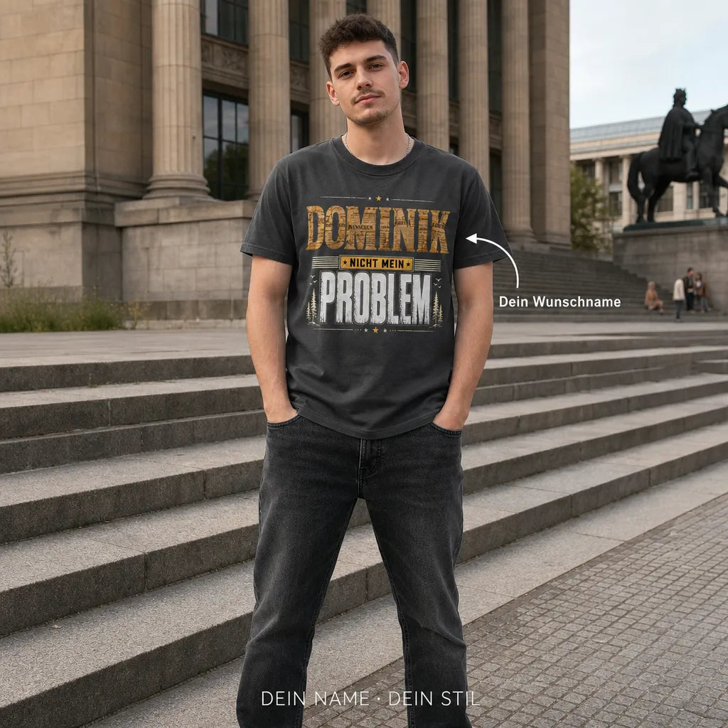 Personalisiertes Humor T-Shirt mit Namen - Bleib ruhig, ich denk nach