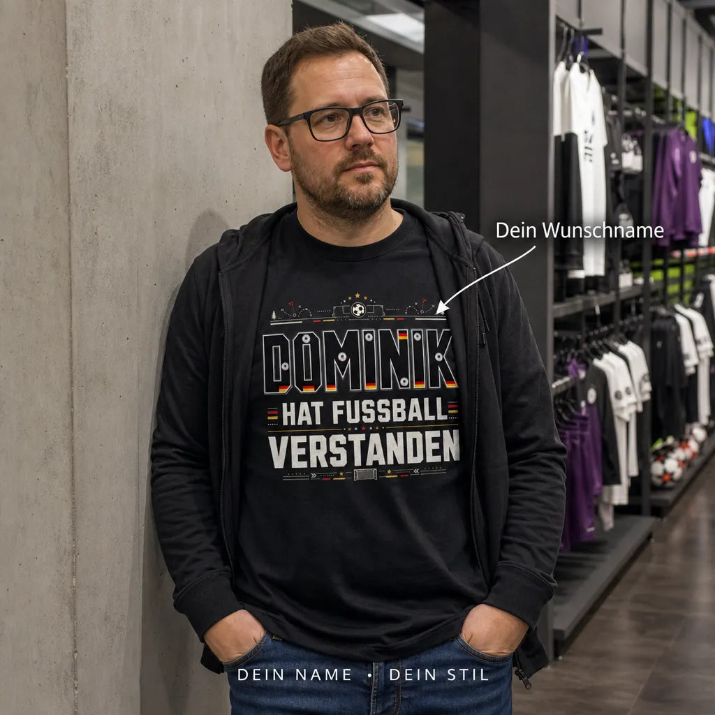 Personalisiertes Fußball T-Shirt mit Namen - Hat Fußball verstanden