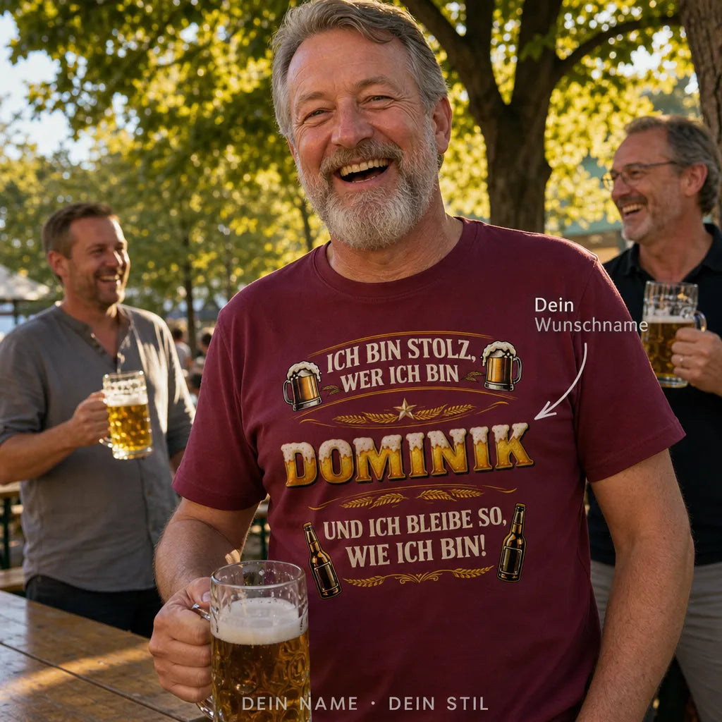 Personalisiertes Deutschland Bier T-Shirt mit Namen - Nicht stur, einfach Deutsch!