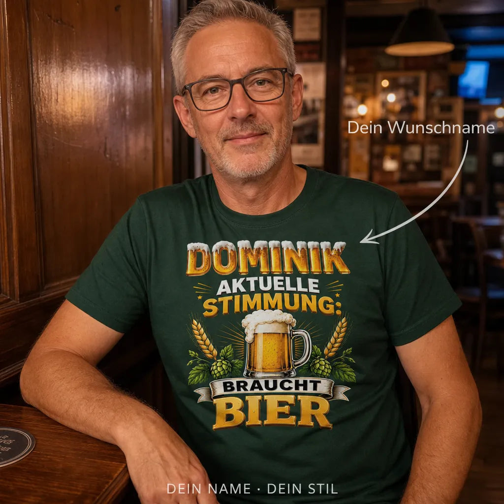 Personalisiertes Bier Freunde T-Shirt mit Namen - Beste Freunde für immer