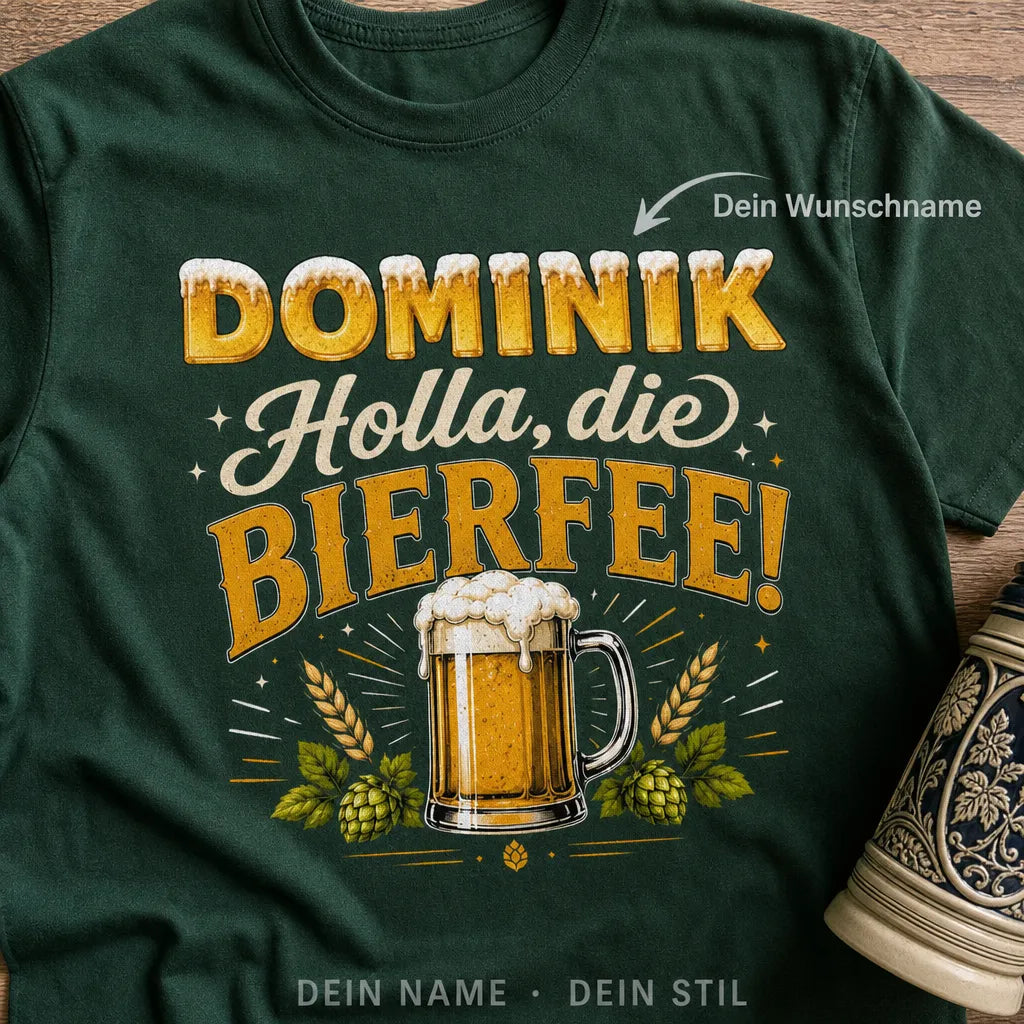 Personalisiertes Bier T-Shirt mit Namen - Ein bisschen geht immer