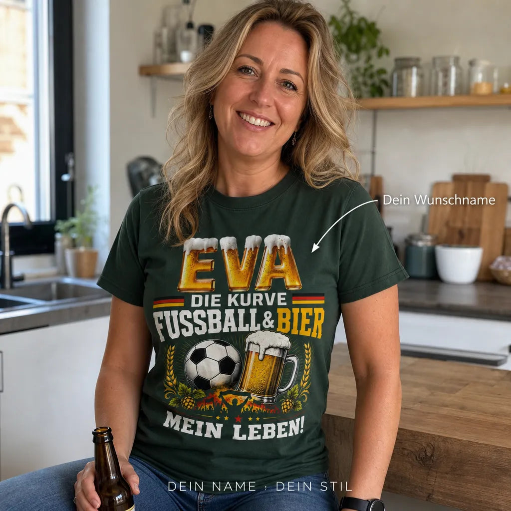 Personalisiertes Bier T-Shirt mit Namen - Schlüssel zu meinem Herzen