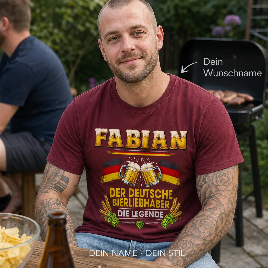 Personalisiertes Bier T-Shirt mit Namen - Erst Bier, dann Reden