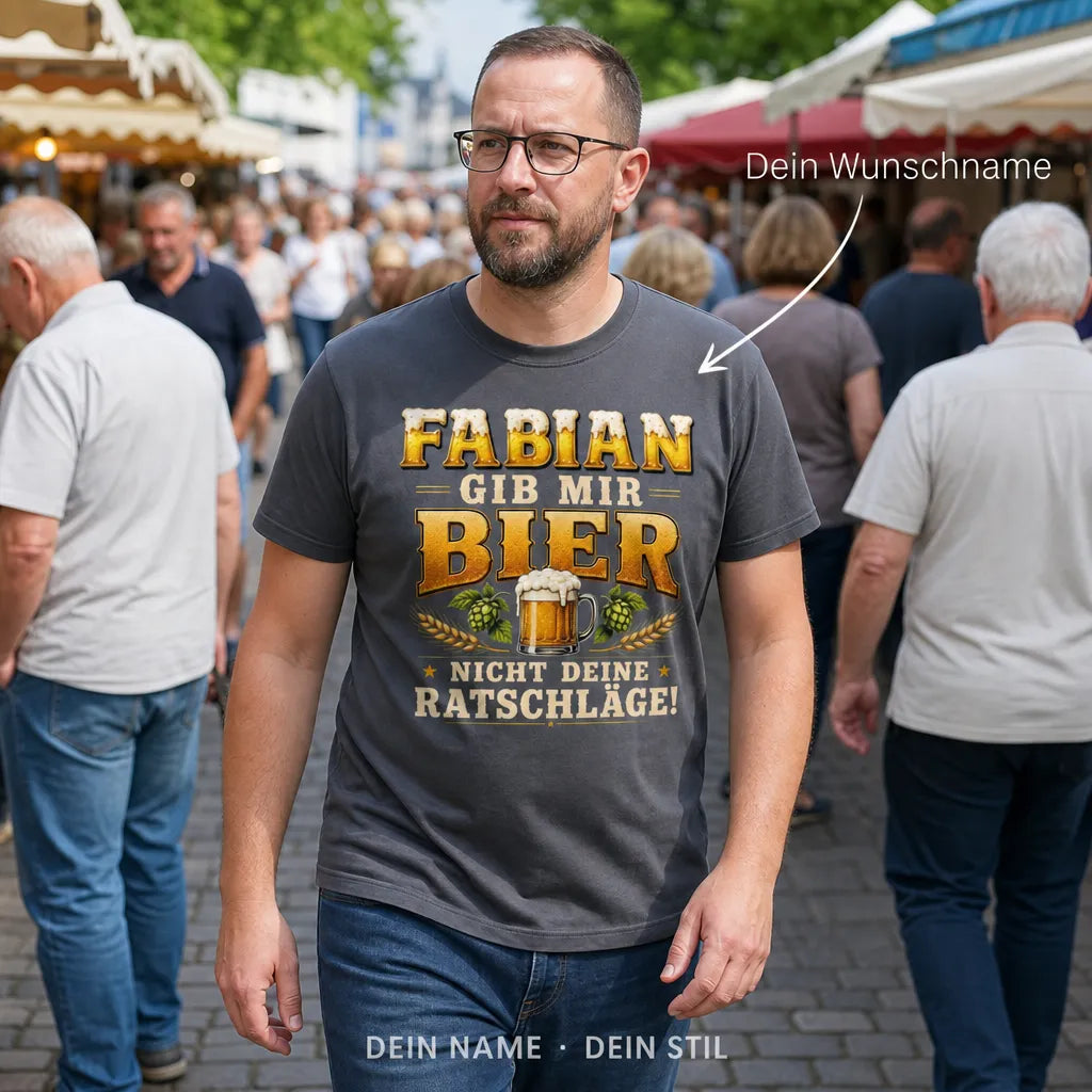 Personalisiertes Bier Freunde T-Shirt mit Namen - Beste Freunde für immer