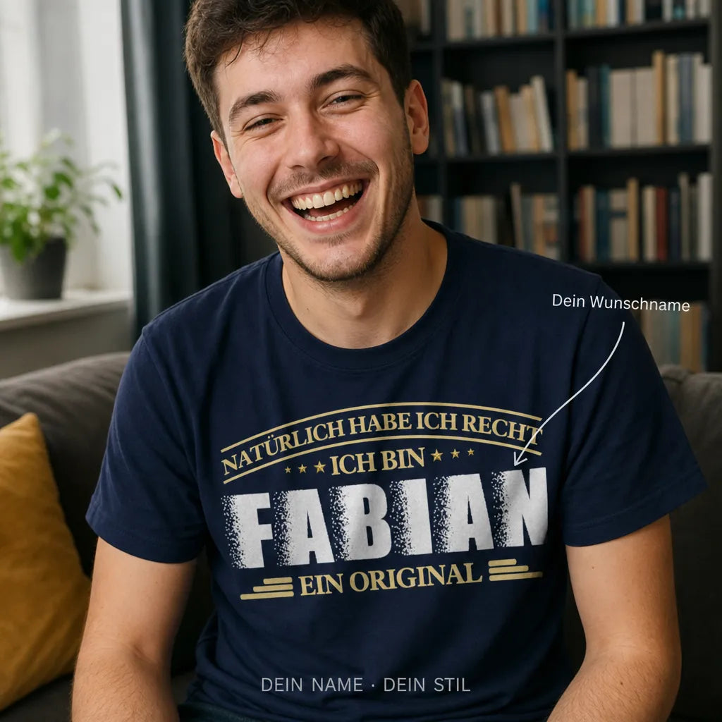 Personalisiertes Original T-Shirt mit Namen - Natürlich habe ich Recht