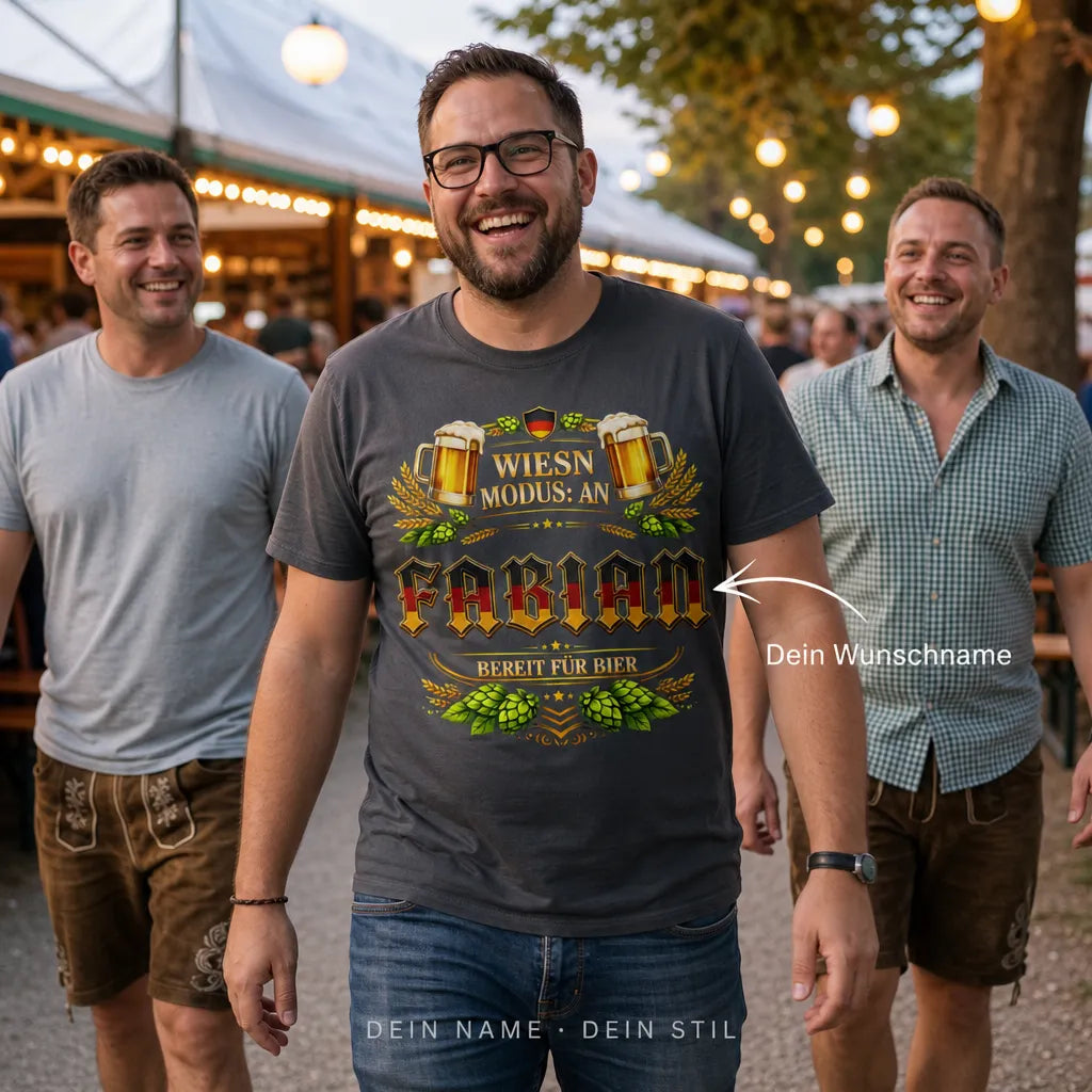 Personalisiertes Oktoberfest T-Shirt mit Namen - Nur du und gutes Bier