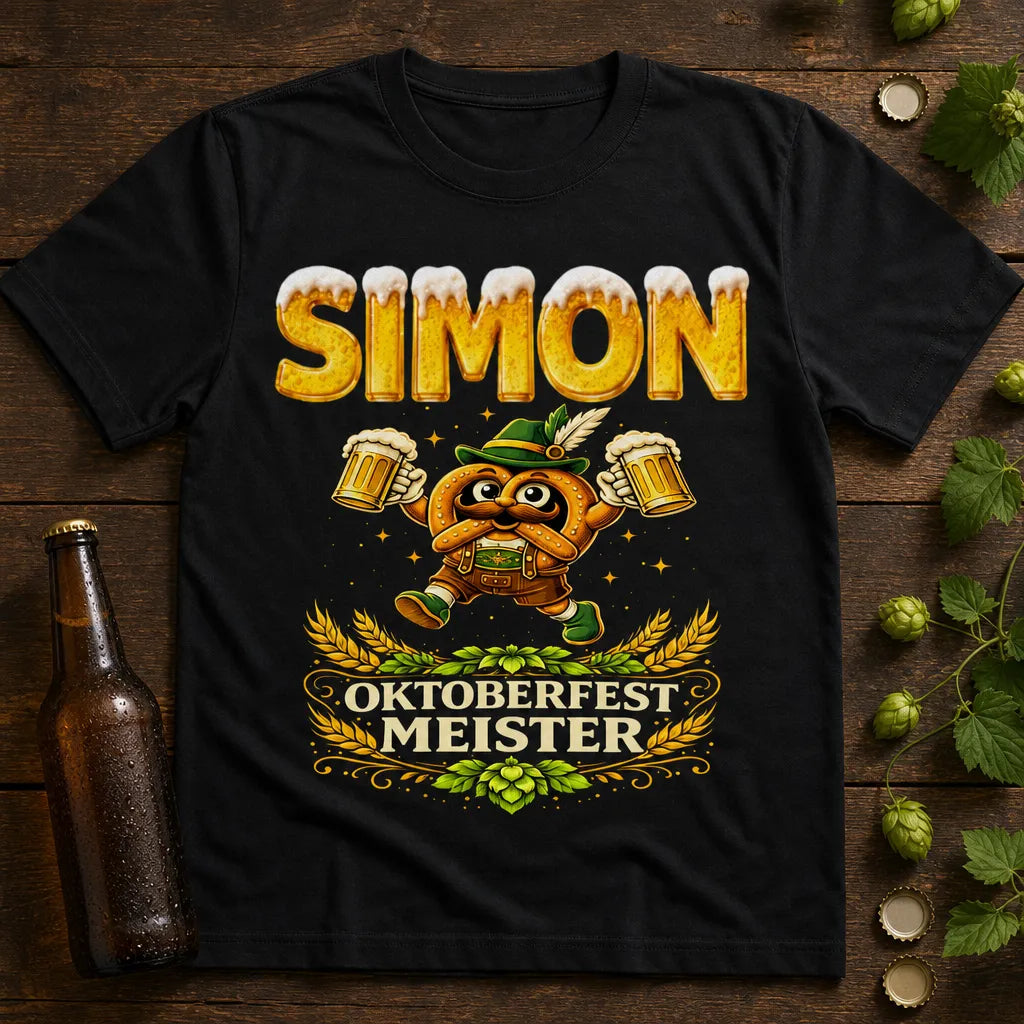 Personalisiertes Oktoberfest T-Shirt mit Namen - Der wahre Wiesn Meister