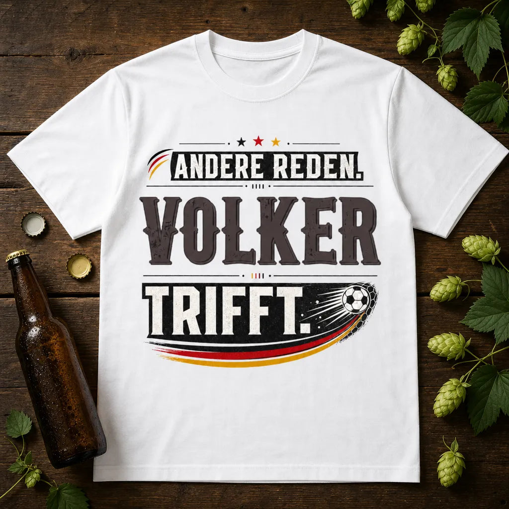 Personalisiertes Fußball T-Shirt mit Namen - Andere reden, du triffst